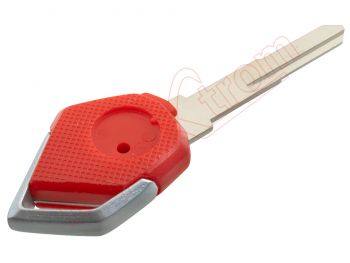 Generic product - Red right guide blade fixed key with hole for transponder for Kawasaki motorcycles